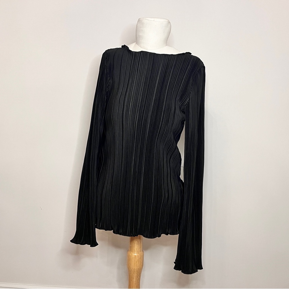 a new day Black Pleated Skirt